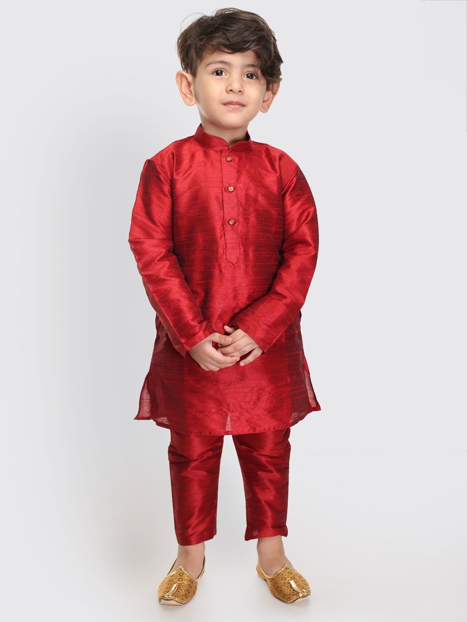 VASTRAMAY SISHU Maroon Straight Fit Kurta Set