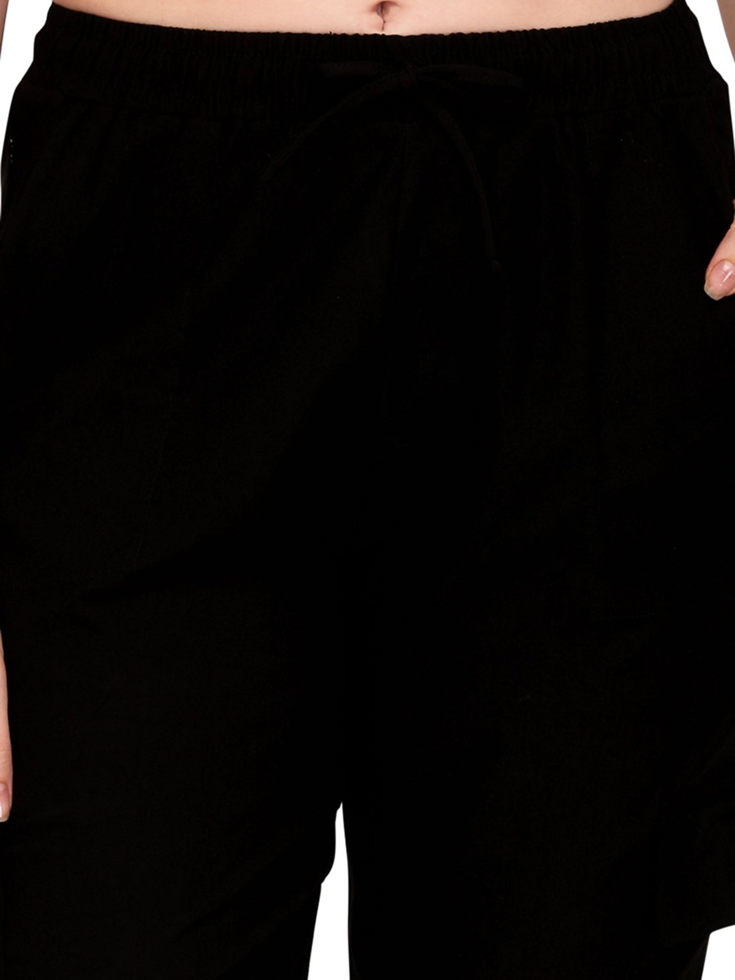 FITHUB Black Relaxed Fit High Rise Joggers