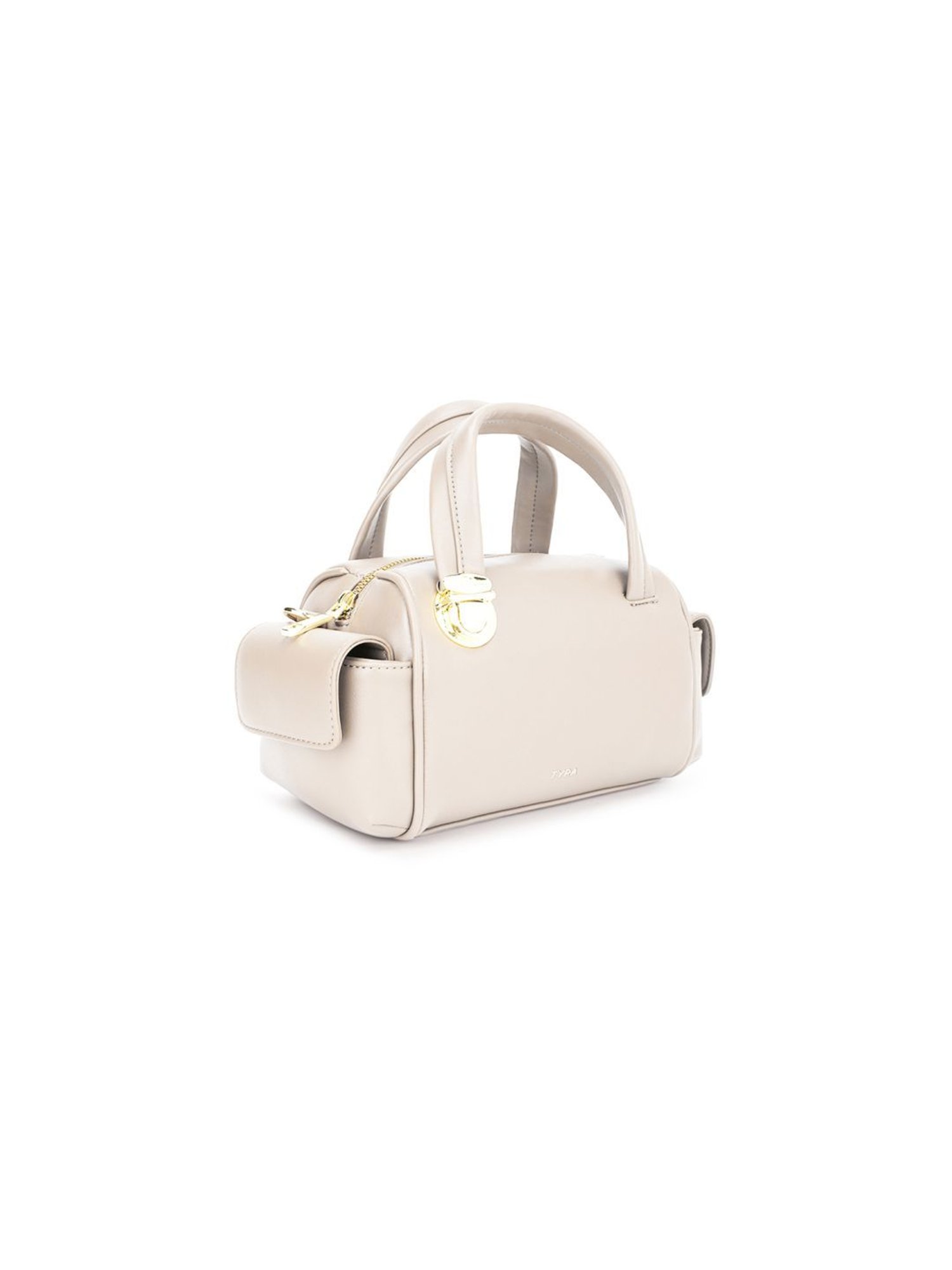 Tyra Sofia Beige Solid Faux Leather Handbag