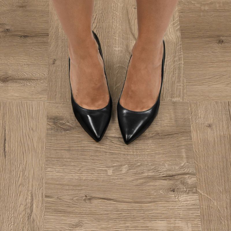 FloorPops Set of 20 Pickling Peel and Stick Floor Tiles