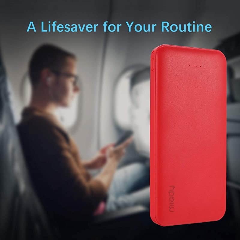 2-Pack  10000mAh Dual USB Portable Charger, Fast Charging Power Bank with USB C Input, Backup Charger for iPhone X, Galaxy S9, Pixel 3 and etc (Red & Blue) &hellip;