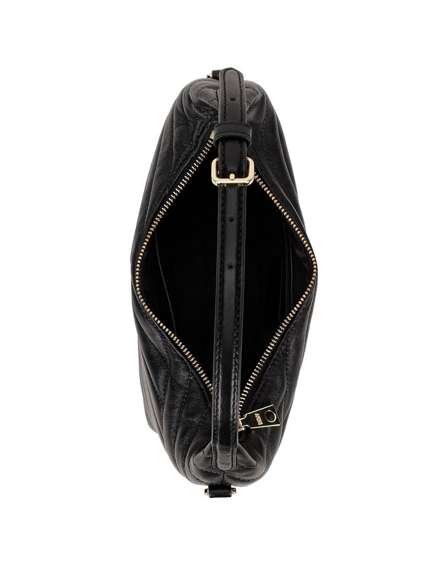 Dkny Black Leather Quilted Hobo Handbag