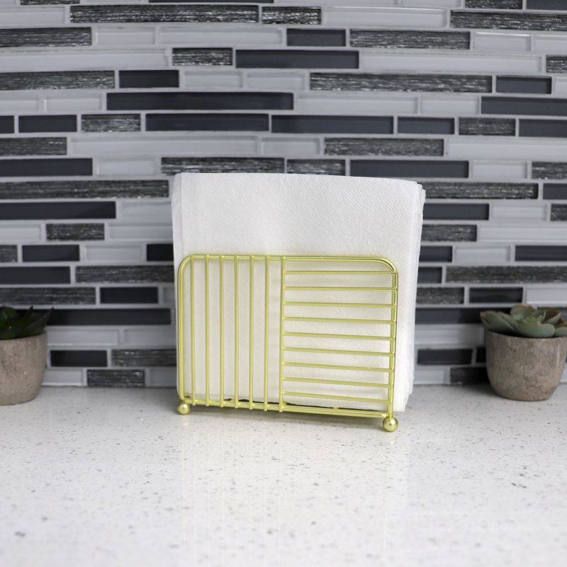 Home Basics Halo Free Standing Steel Napkin Holder, Gold