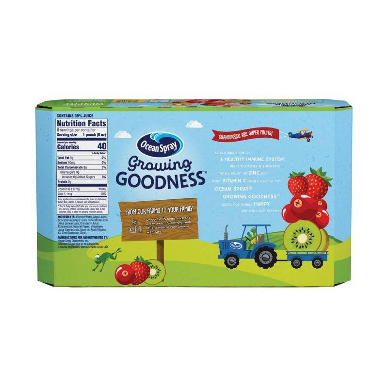 Ocean Spray Growing Goodness Cranberry Strawberry Kiwi Immune Health Juice Drink - 8pk/6 fl oz Pouches