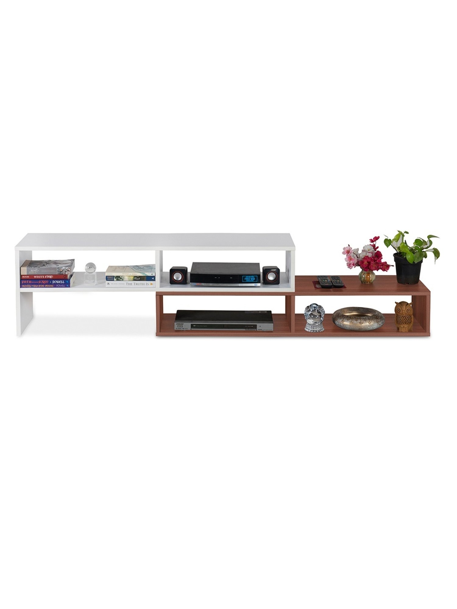 Delite Kom Flex Flowery Wenge & Acacia Dark Engineered Wood TV Entertainment Unit