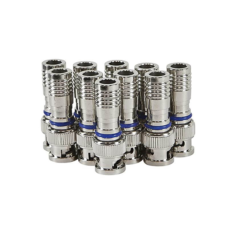 10PCS CCTV Male BNC Compression Connector RG59 Coax Cable Adapter for Security Camera