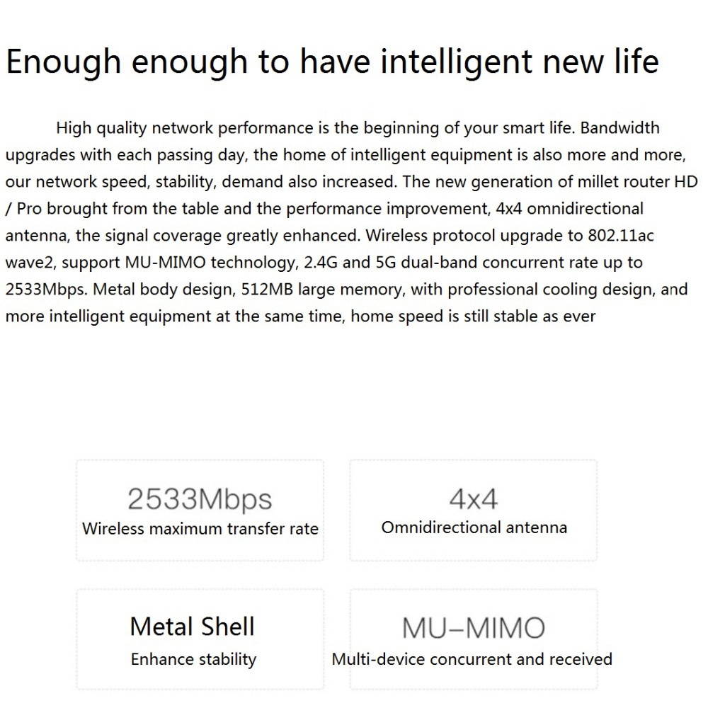 Original Xiaomi Mi WiFi Wireless Router Pro MIWIFI OS Dual ROM 256MB Flash + 512MB DDR3 Dual Band