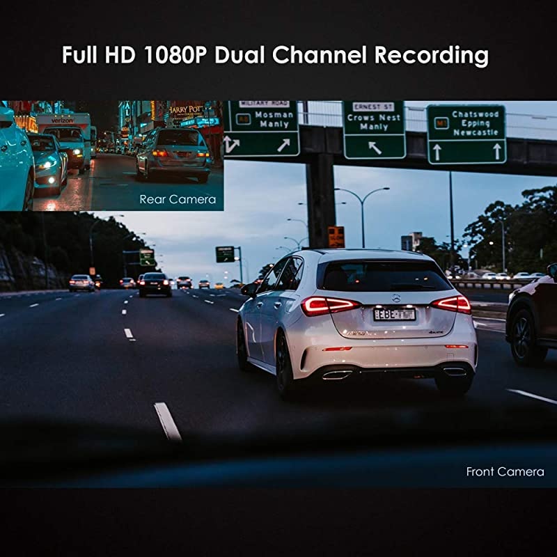Dual Dash Cam A129 Duo Full HD 1080P Front and Rear Camera with GPS Wi-Fi Compact Design 2.0&rdquo; LCD Display 140&deg; Wide Angle, Emergency Recording, Parking mode, Super Capacitor,Motion Detection,WDR