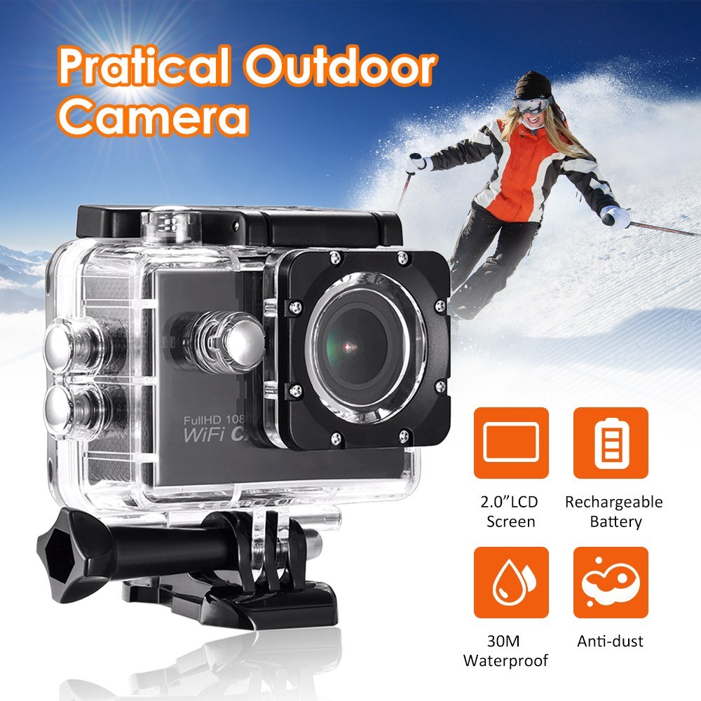 Outdoor 2.0&rdquo; LCD Screen 1080P High Definition Camera Scouting Video Camera Supported 32G(Max.) T-F Card Waterproof Design for Sport Cycling