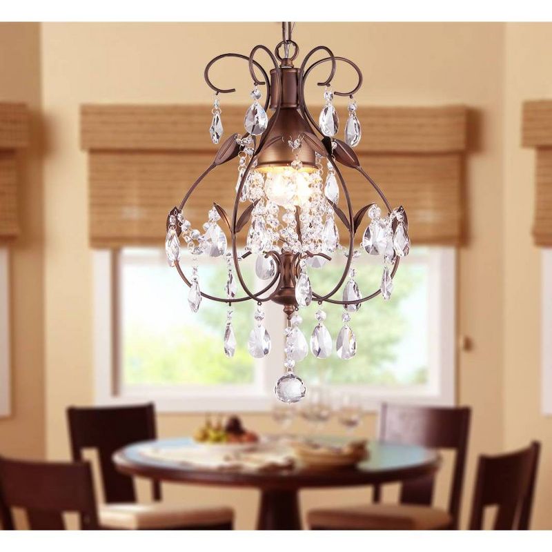 12" x 12" x 56" Maleficent 1 Light Chandelier and Crystals Brown - Warehouse of Tiffany