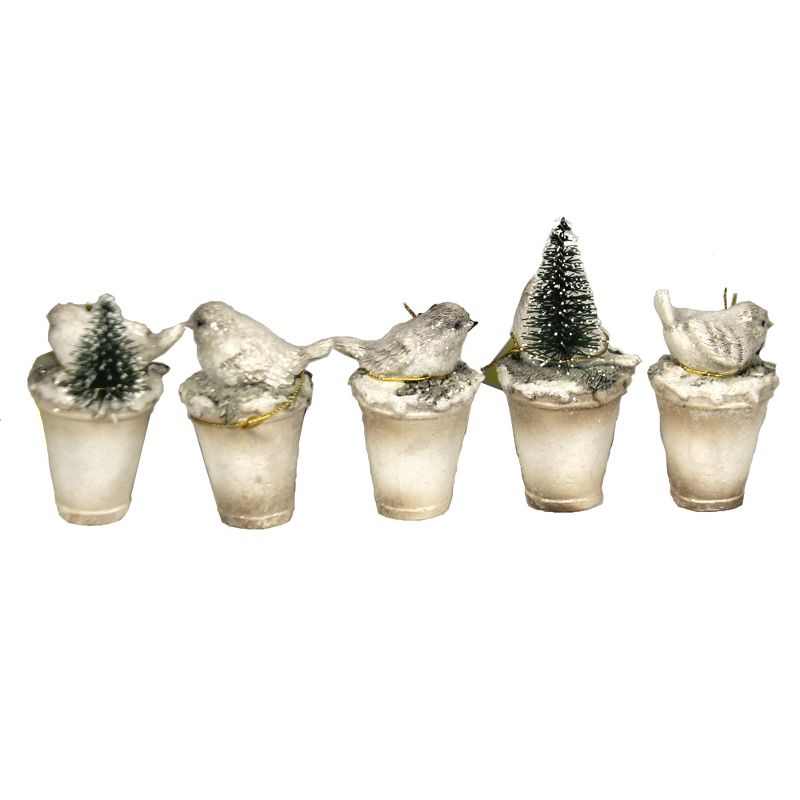 Christmas 3.5" Peace With Birds Bucket Tree  -  Decorative Figurines
