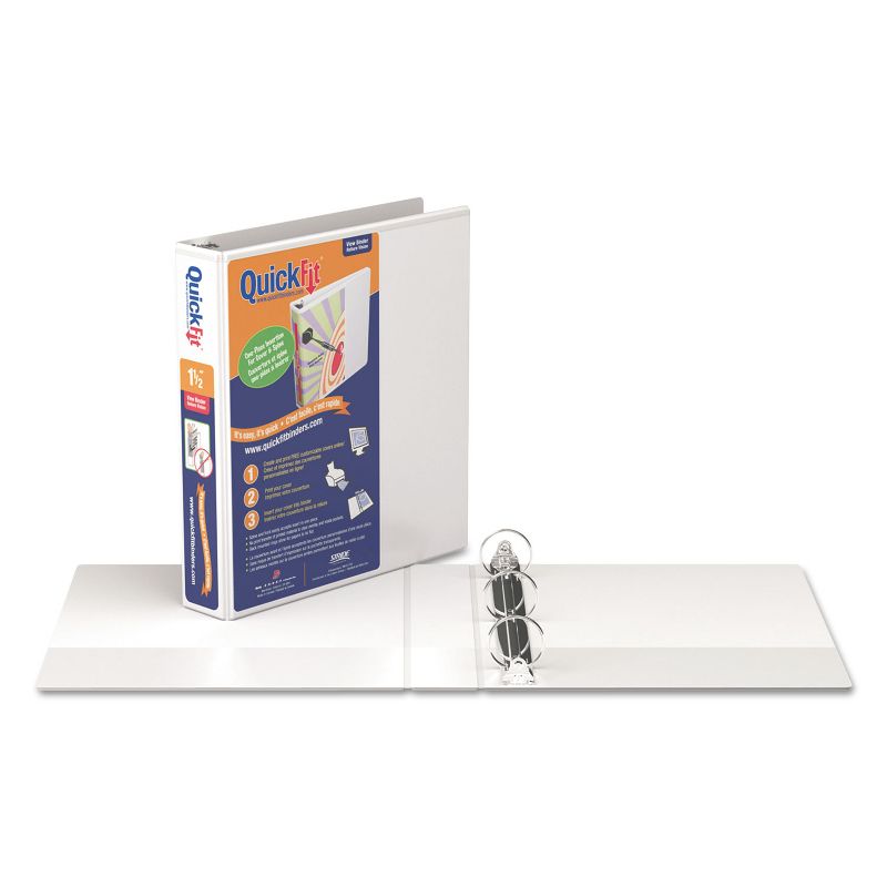 Stride QuickFit Round-Ring View Binder 1 1/2" Capacity White 88020