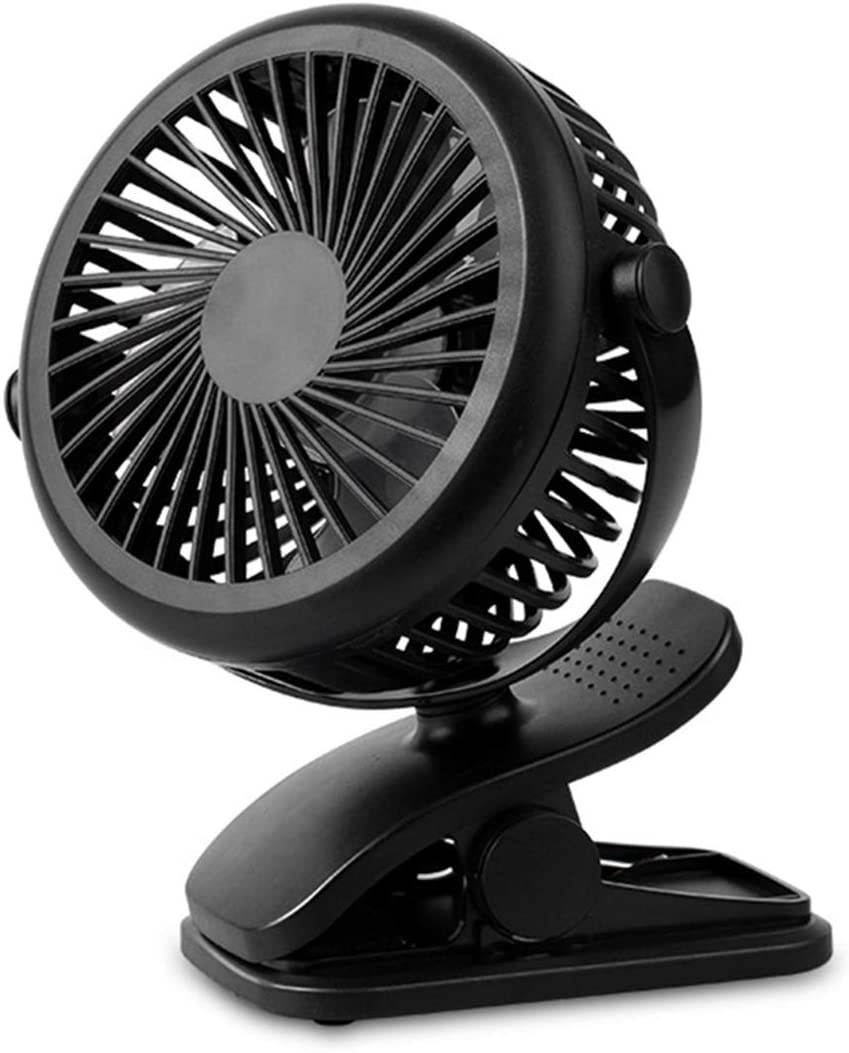 SOONHUA Portable Mini Clip Fan with 3 Speed 360 Degree Rotation Desk Fan for USB Rechargeable Powered for Outdoor Travel Baby Stroller Office Fan