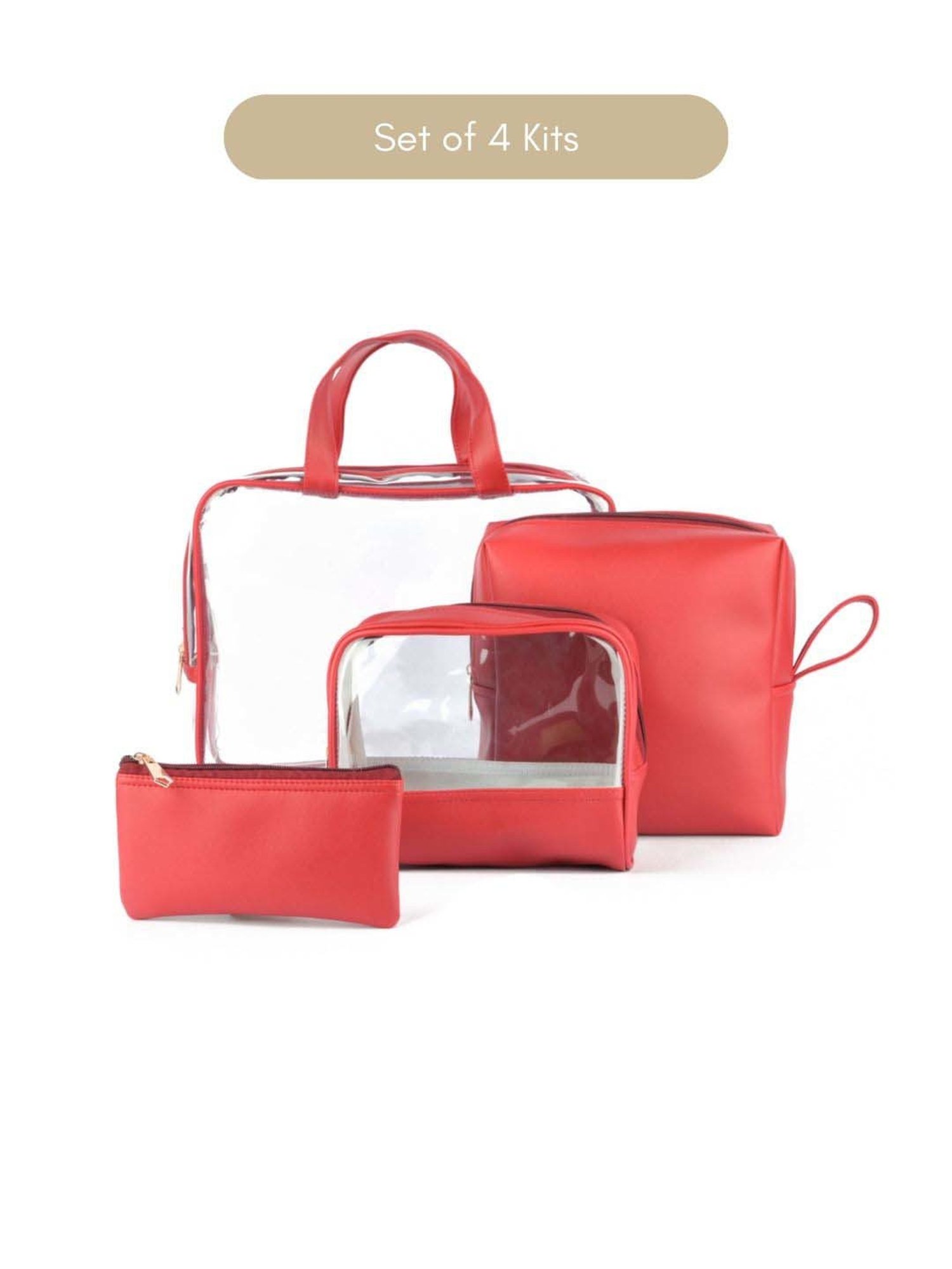 HOSTA HOMES Black Pvc Parachute Material Zipper Bag - Set of 2