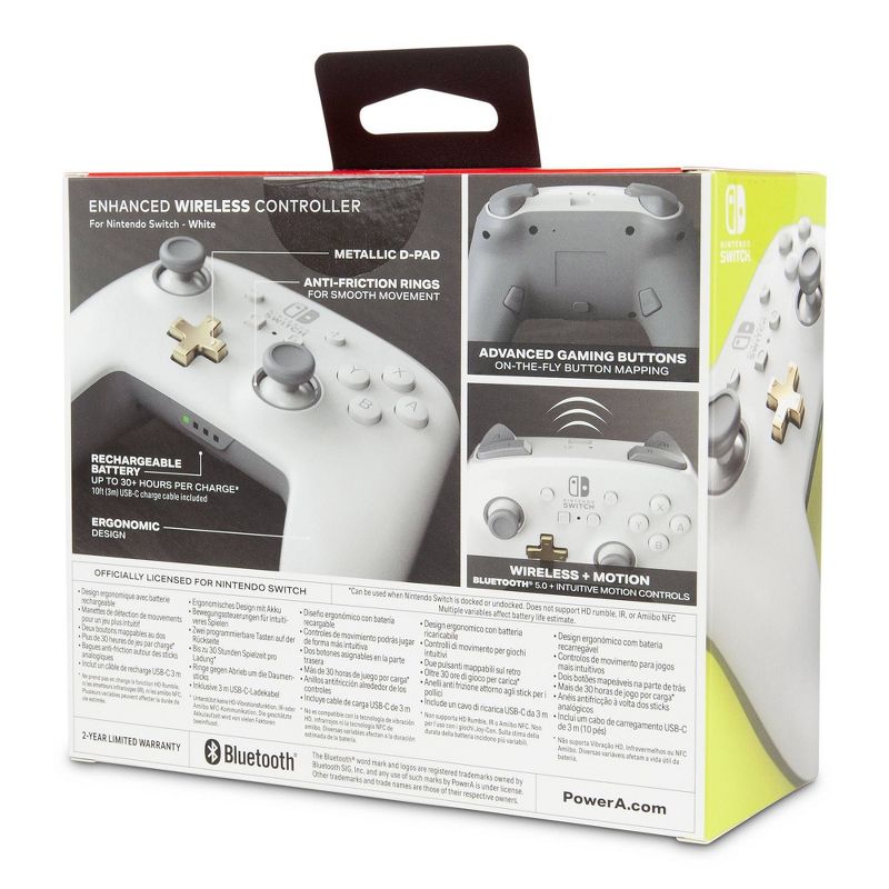PowerA Enhanced Wireless Controller for Nintendo Switch - White