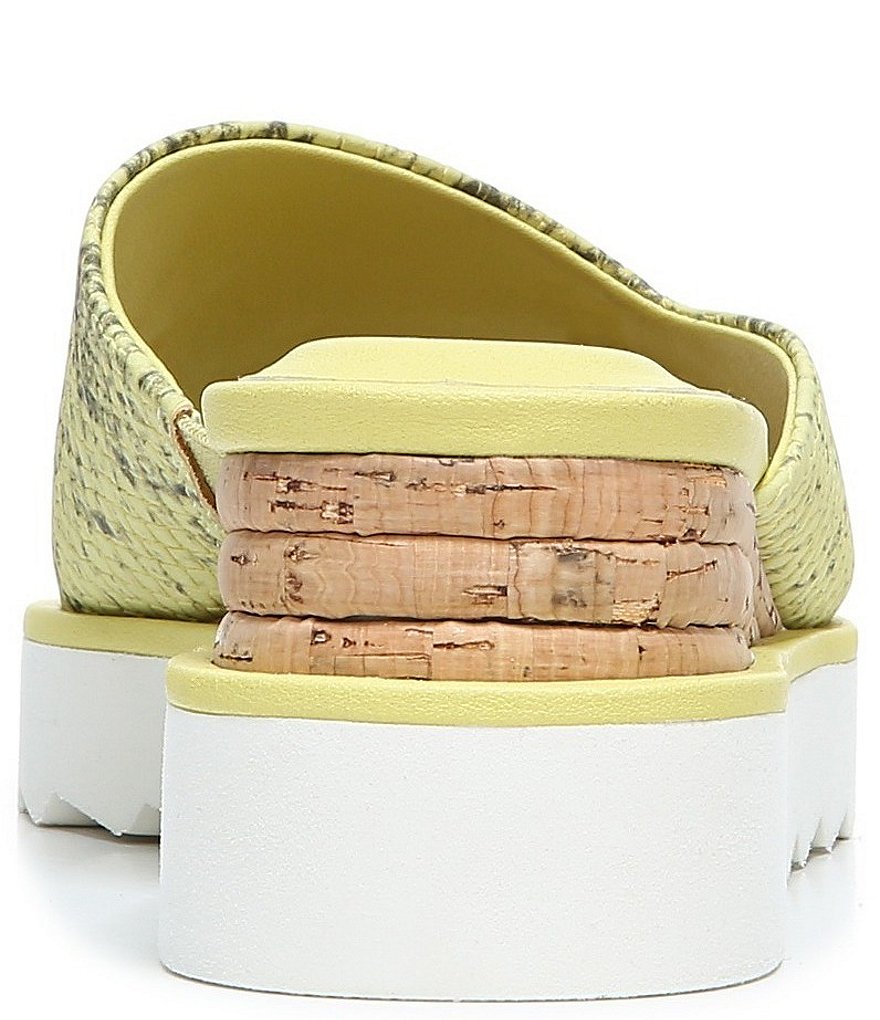 Franco Sarto Chazz Snake Print Cork Wedge Slides