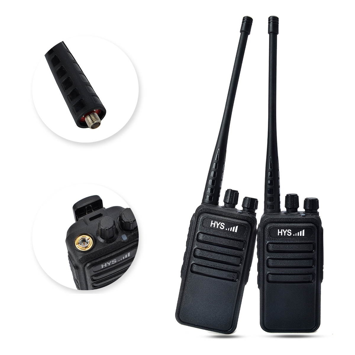 HYS Rechargeable Long Range Two-Way Radios with Earpiece  UHF 400-470MHZ Walkie Talkies Li-ion Battery and Charger