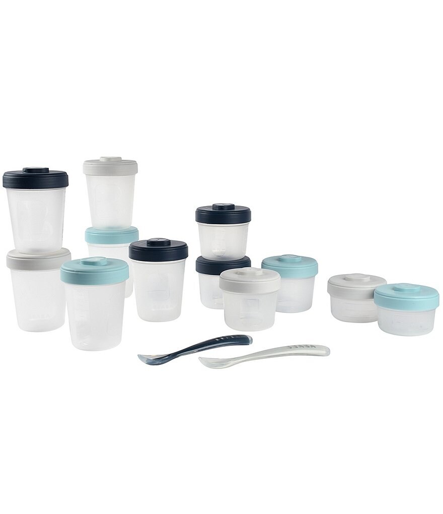 BEABA Baby Food 12 Clip Containers + 2 Spoons Set