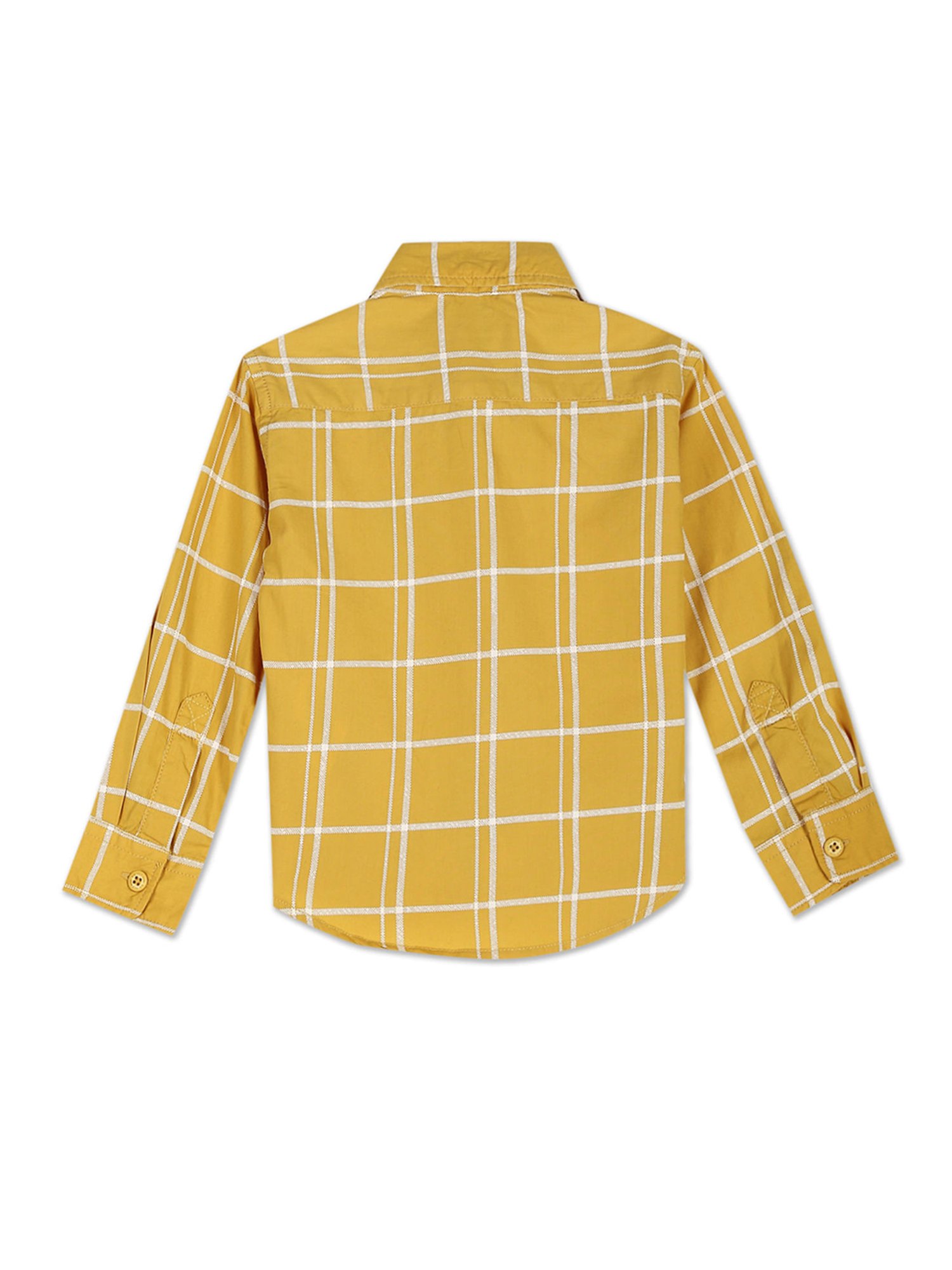U.S. Polo Assn. Boys Yellow Checks Full Sleeves Shirt