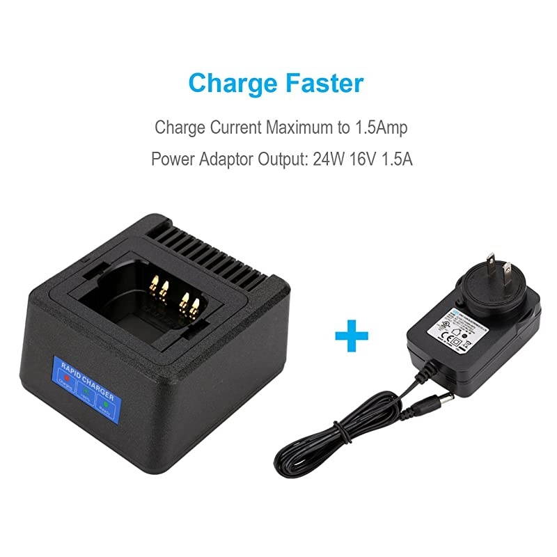Unit Rapid Charger for Motorola Radios APX6000 APX6000XE APX6000LI APX7000 APX7000XE APX8000 APX8000XE APX8000H APX8000HXE (APX 6000 7000 8000), Fast Charge, Temperature Management