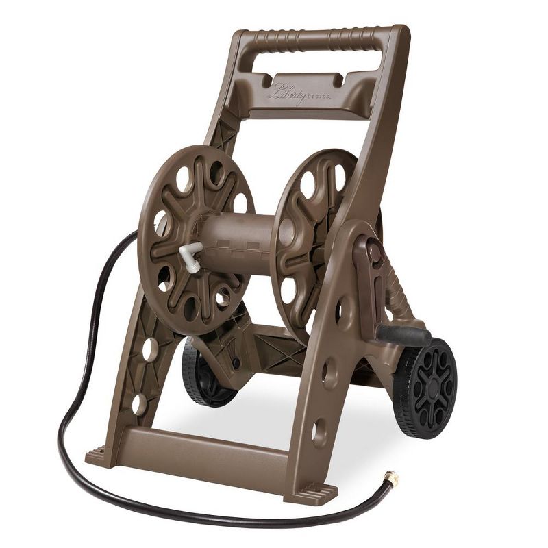Liberty Garden 514 2 Wheel 225 Foot Capacity Resin Folding Frame Garden Water Hose Reel Cart, Bronze