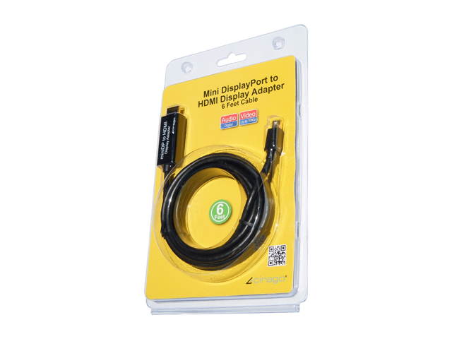 Cirago DPM2HDM06BLK 6 ft. Mini DisplayPort to HDMI Display Adapter