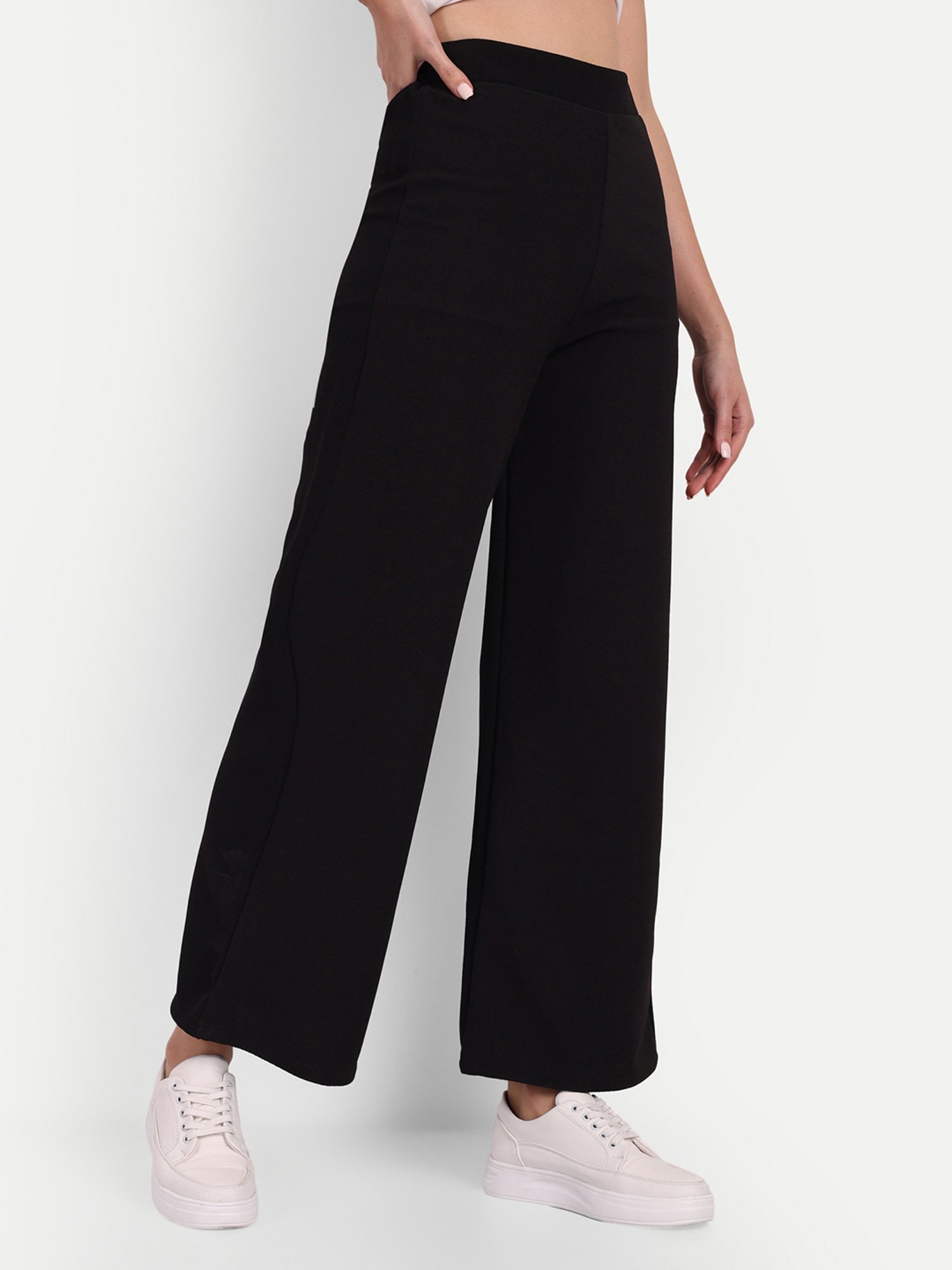 Broadstar Black Relaxed Fit High Rise Trousers