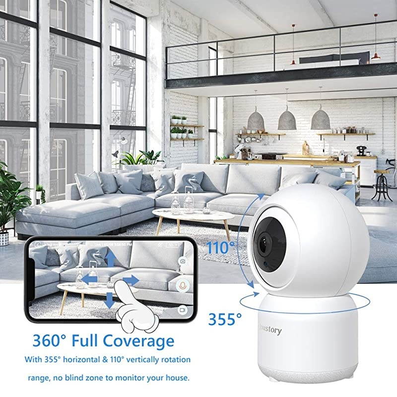 Home Security Camera Wireless  Smart WiFi Camera Indoor 1080P for Pet Nanny Baby Monitor with PanTiltZoom Night Vision Motion Detection 2 Way Audio 24G WiFi