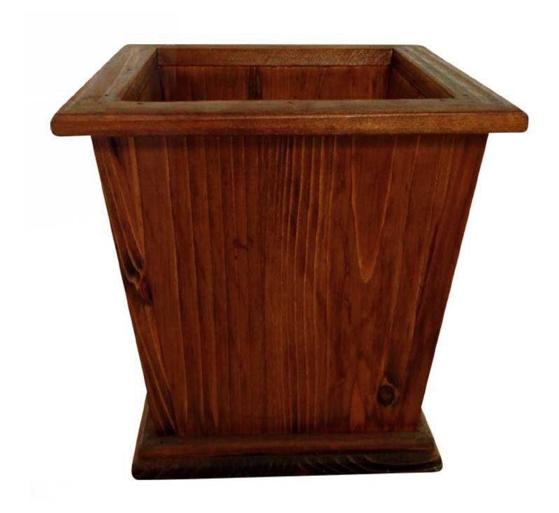 2pc Sheffield Square Tapered Wooden Planters Brown - Leisure Season