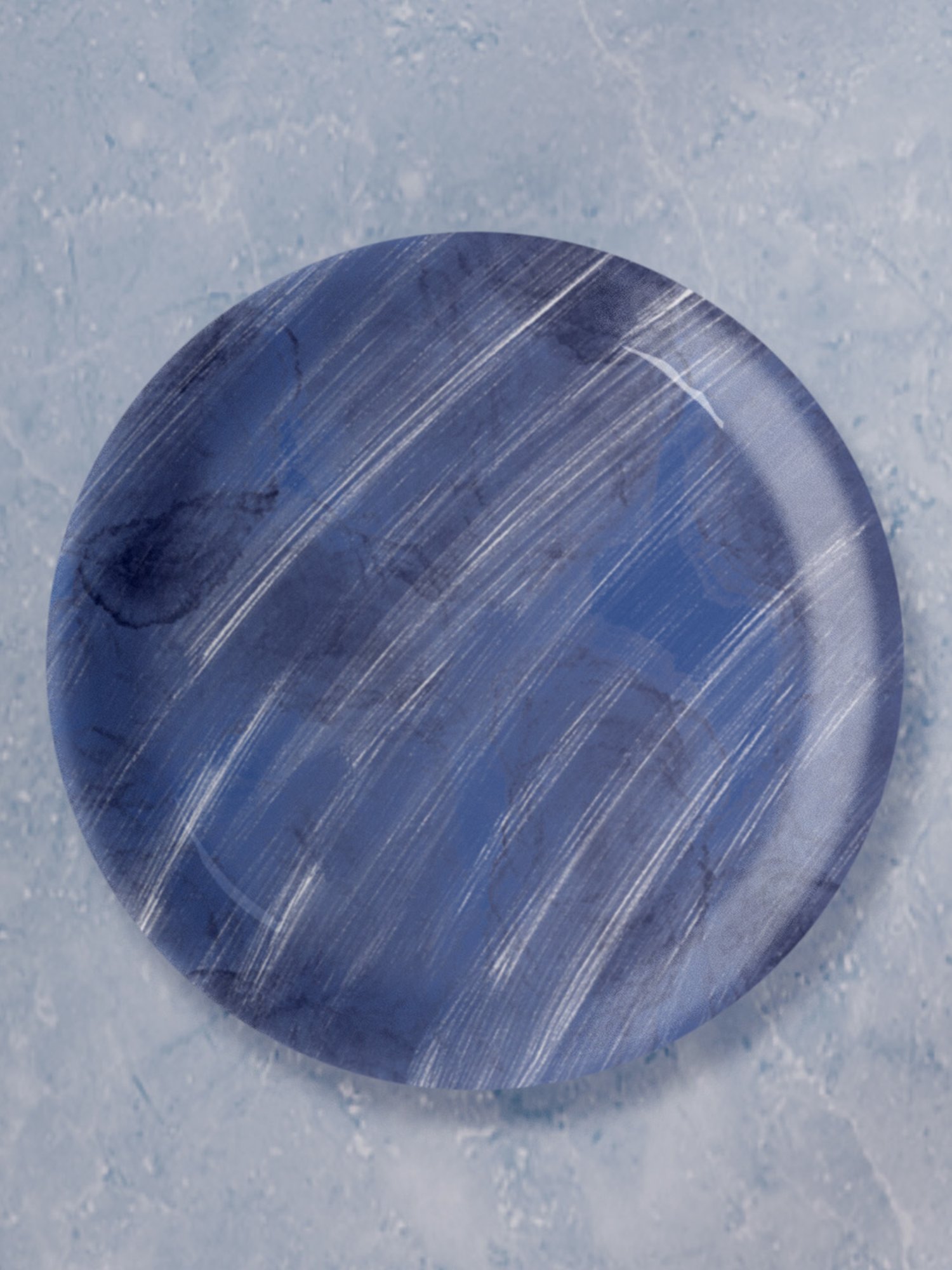 Nestroots Whispering Waterfall Blue & White Porcelain&iquest;Decorative Wall Plate