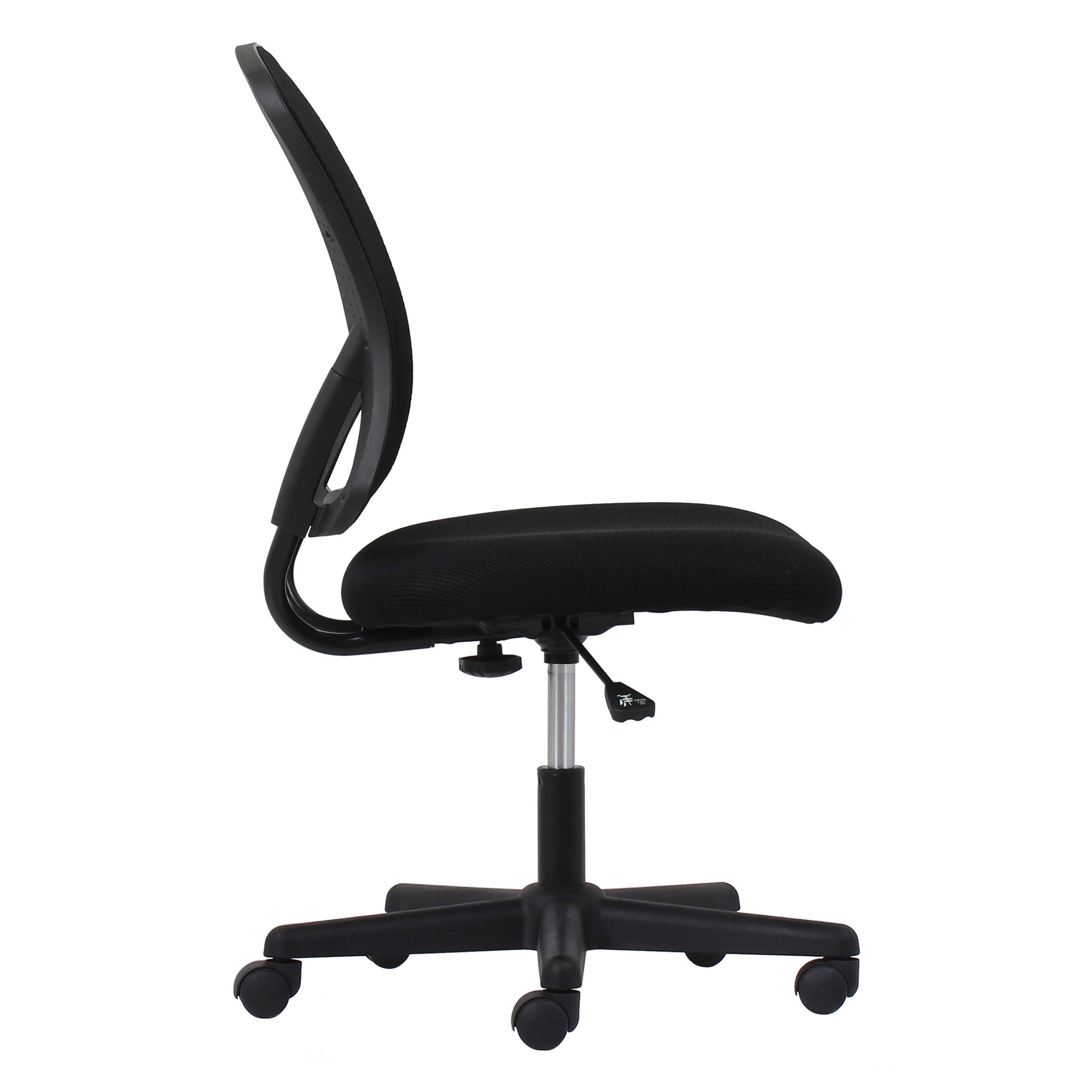 Essentials ESS-3010 Mesh Back Swivel Task Chair, Black Frame, Black Fabric, Black Mesh