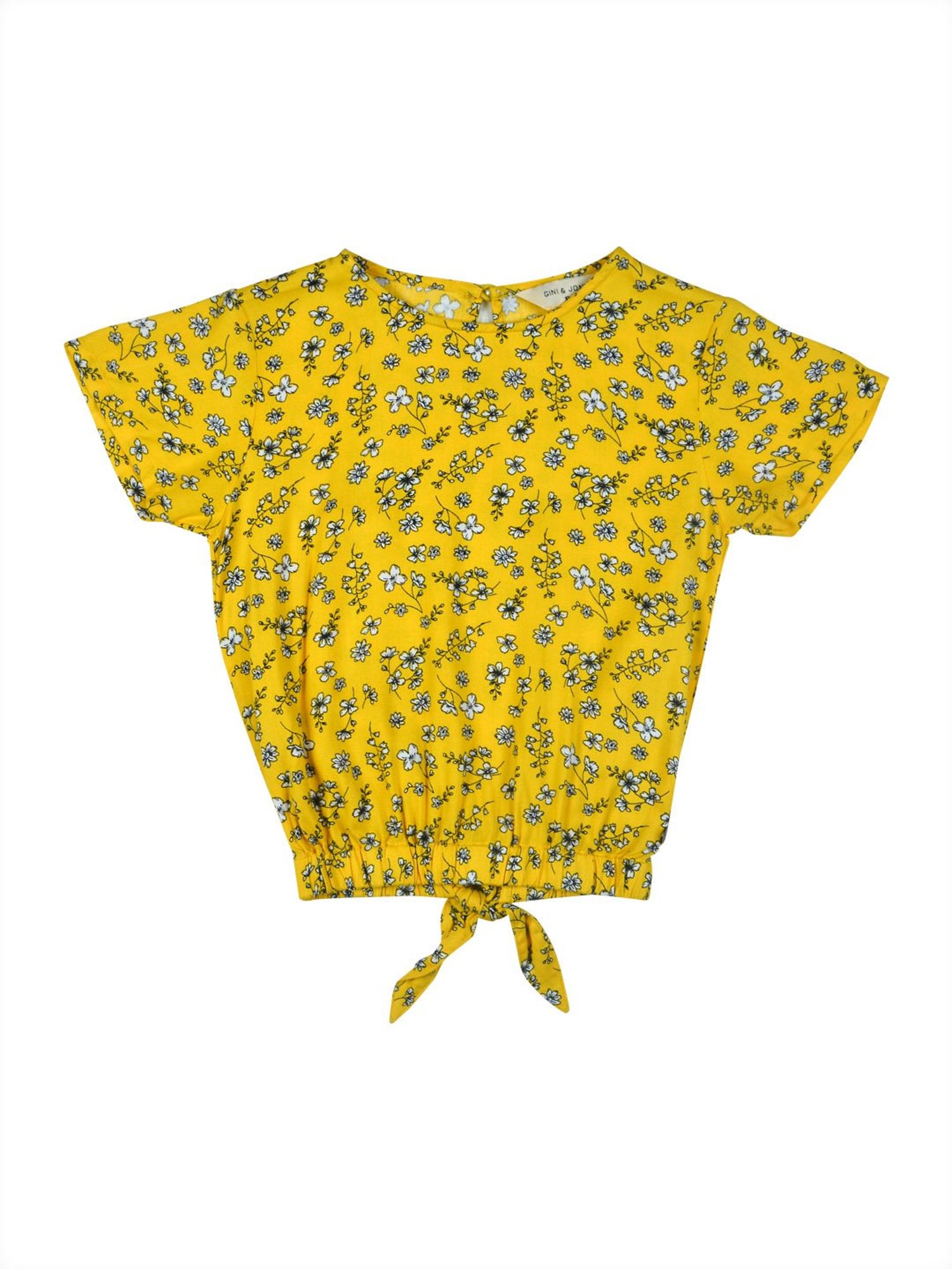 Gini & Jony Kids Yellow Floral Print  Top