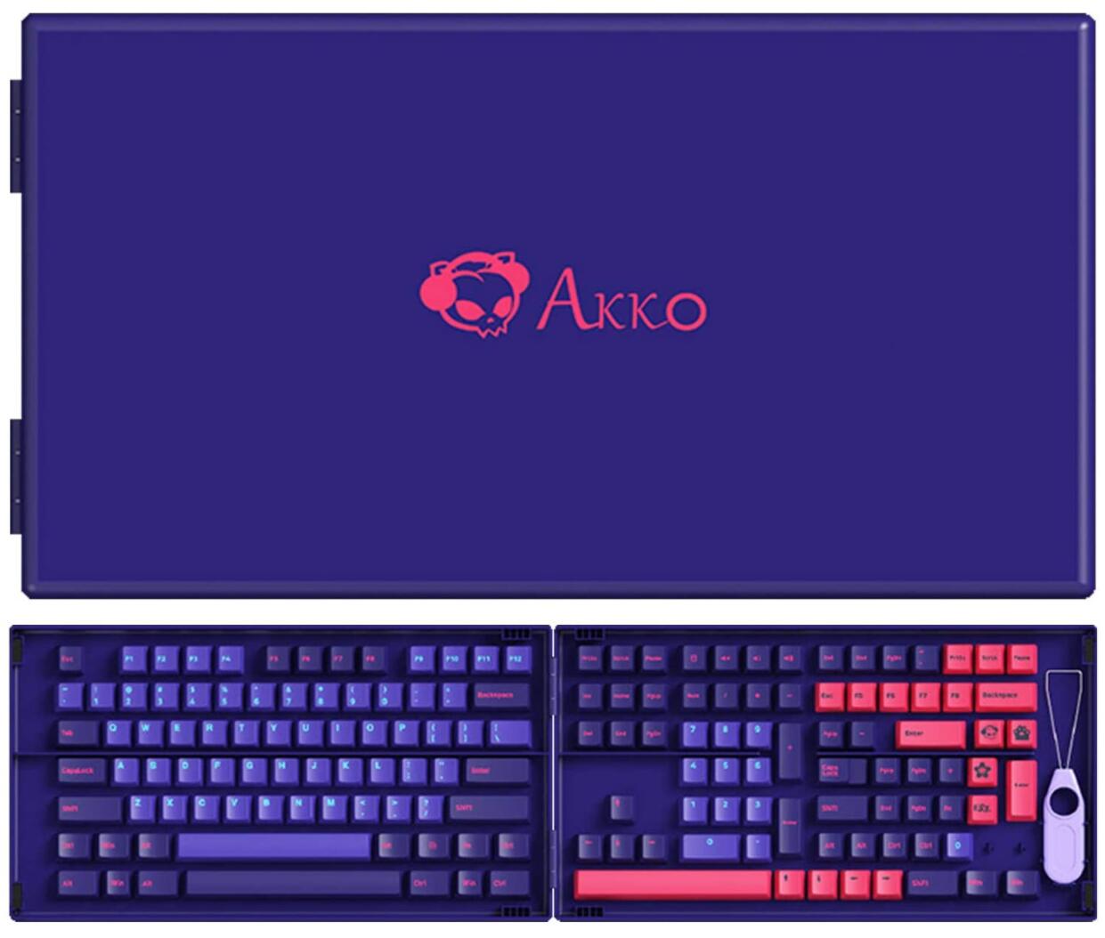 Akko Carbon Retro 158-Key ASA Profile PBT Double-Shot Full Keycap Set for Mechanical Keyboards with Collection Box