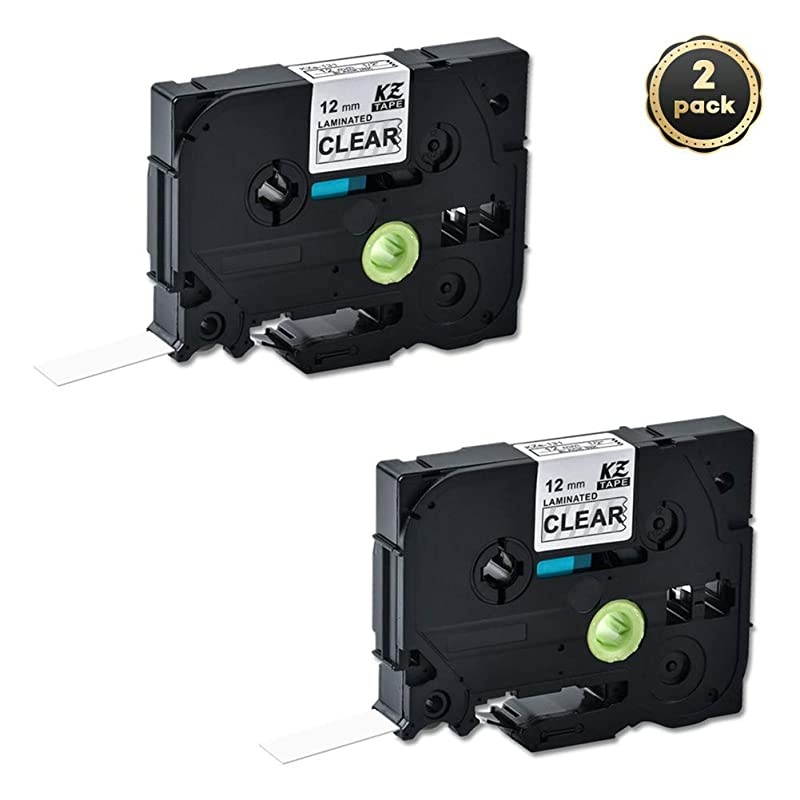 for Brother Tze131 047 Inch 262feet 12mm8m P Touch Laminated Black on Clear Standard Replace Waterproof Label Tape Maker PTH110PTD200PTD210PTD400PTD600PT1280PT12902PK