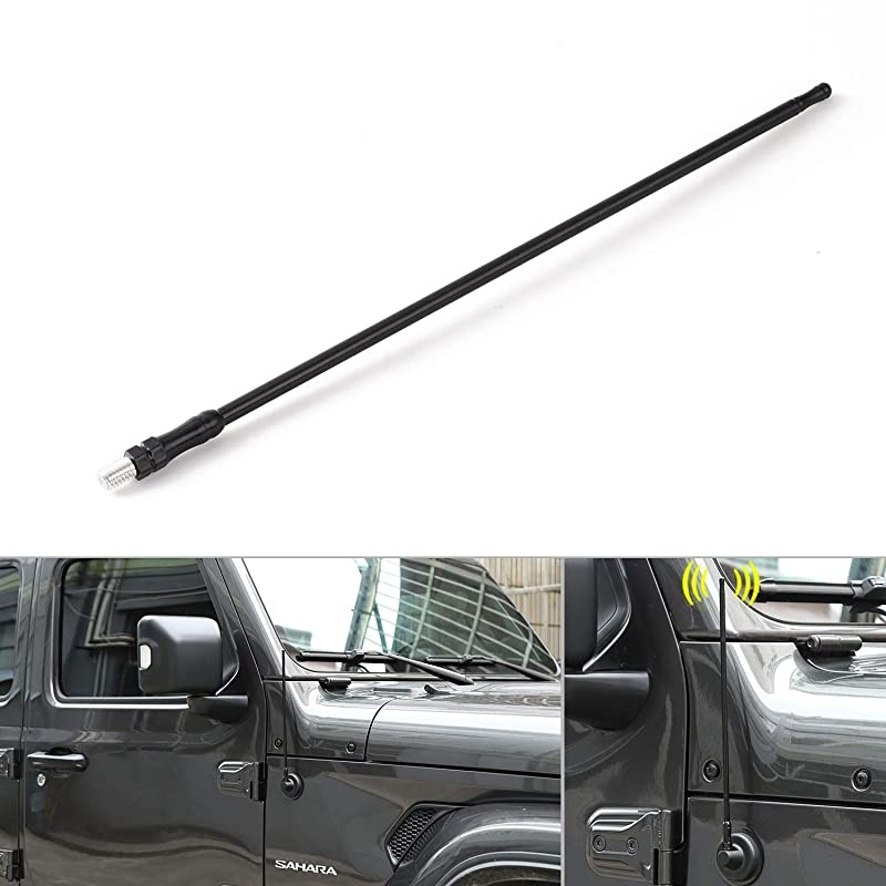 Radio Antenna for Jeep Wrangler 13-inch Flexible Metal Car Radio Antenna for 2007 to 2020 Jeep Wrangler JK JKU JL JLU Sahara Rubicon 2 4 Door Gladiator