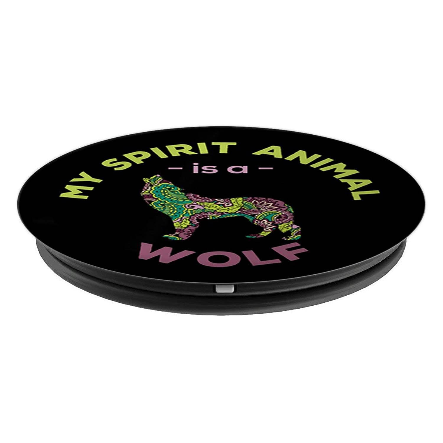 My Spirit Animal Is A Wolf PopSockets Grip and Stand for Phones and Tablets