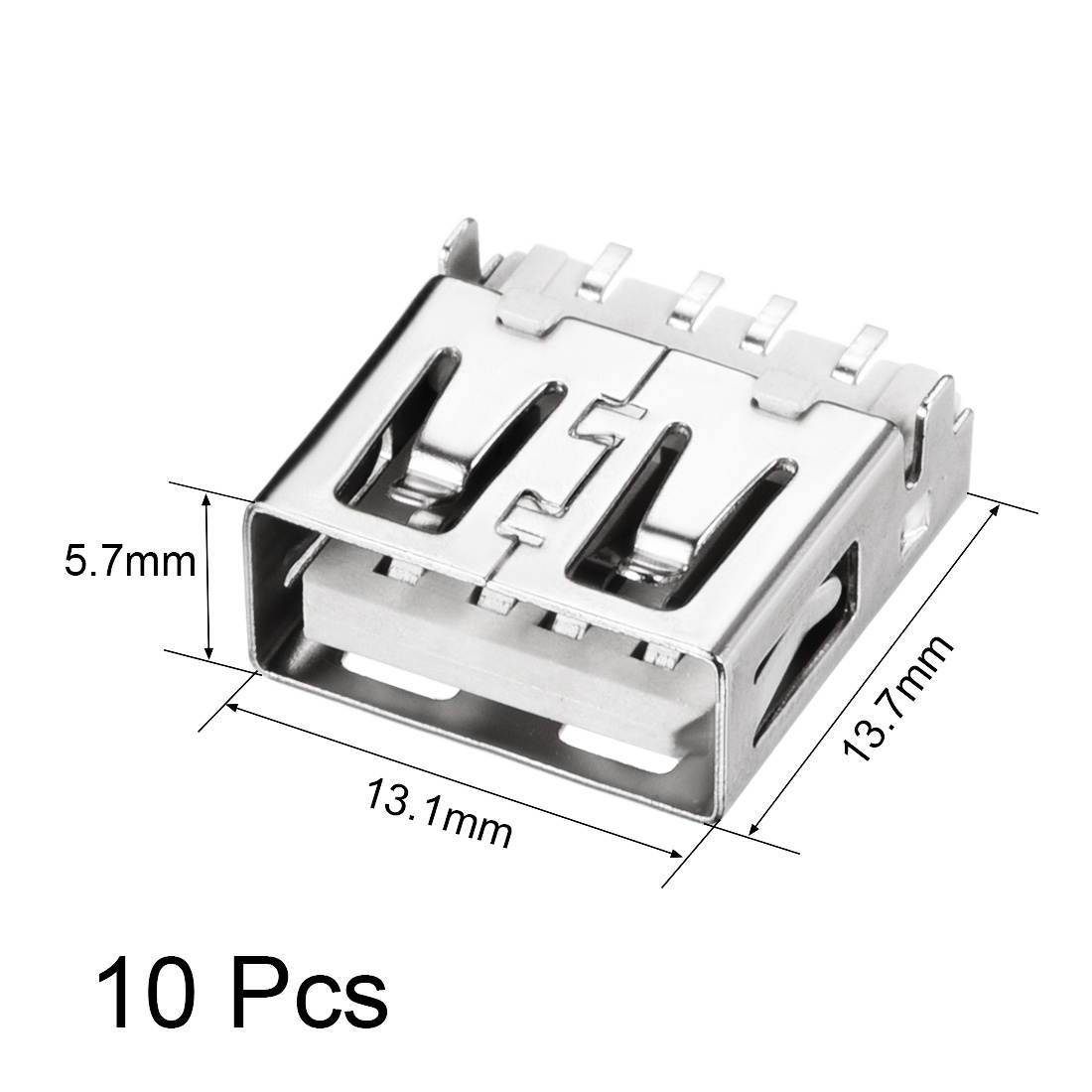 PCB USB Connector A Type Female Jack Plug Back Insert SMT 10pcs