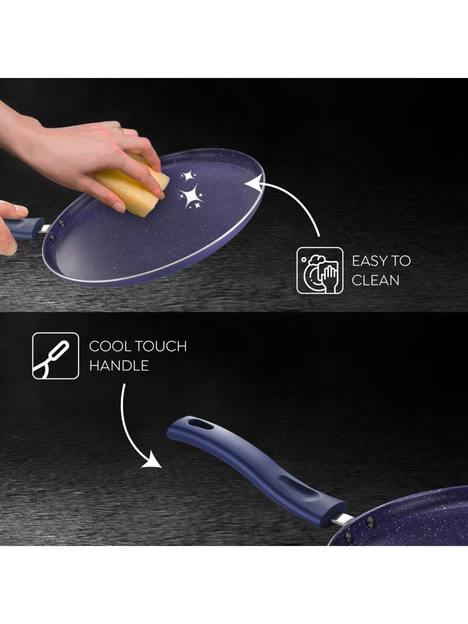 Prestige Ceraglide Ceramic Coating Blue Aluminium 25 cm Induction Non-Stick Tawa (1 L)