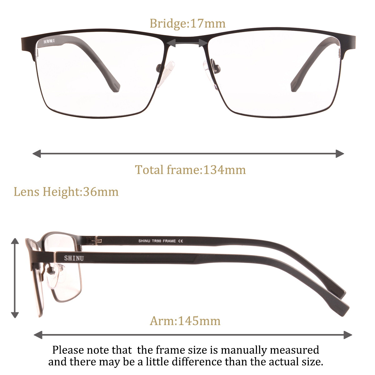 SHINU Monitor Users Anti Blue Light Computer Glasses Metal Anti fatigue Computer Gaming glasses-SH094