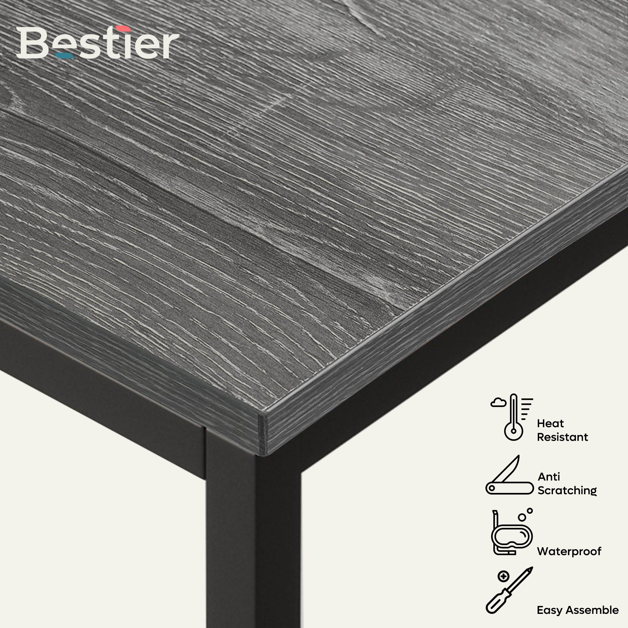 Bestier 63 Inch Computer Desk with Storage Shelves, Modern Bookshelf Desk with Headphone Hook Large Workstation Writing Desk with Reversible Bookshelves Home Office Work Table Study Desk Grey