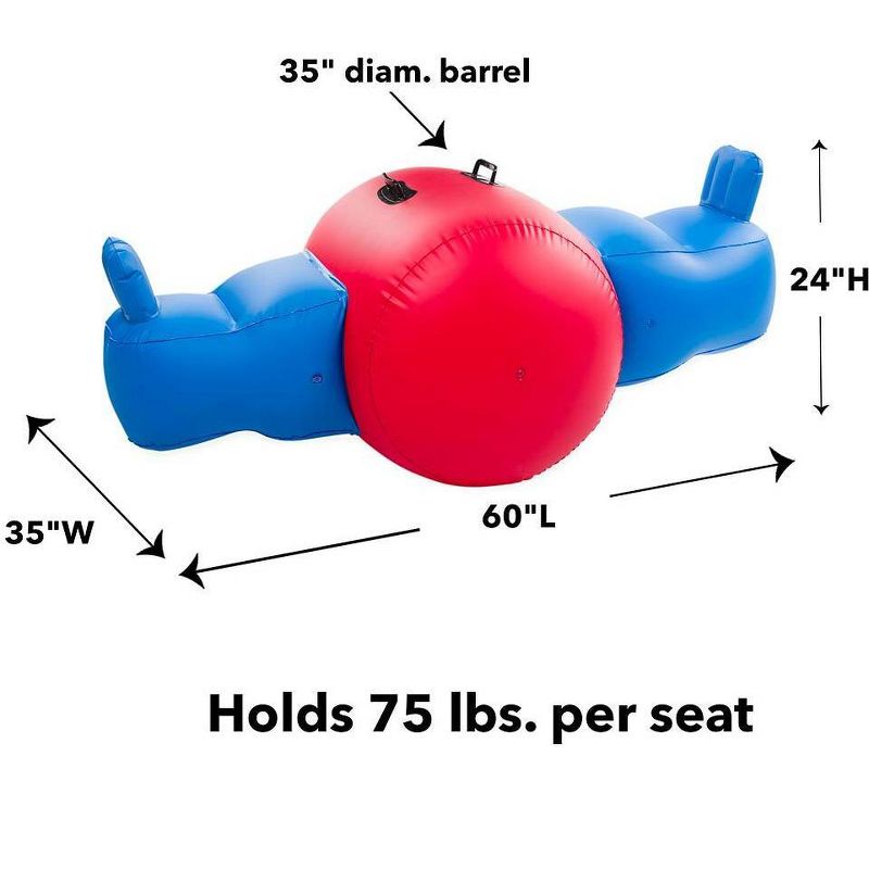 HearthSong Heavy-Duty Vinyl Giant Inflatable Seesaw Rocker for Two Kids
