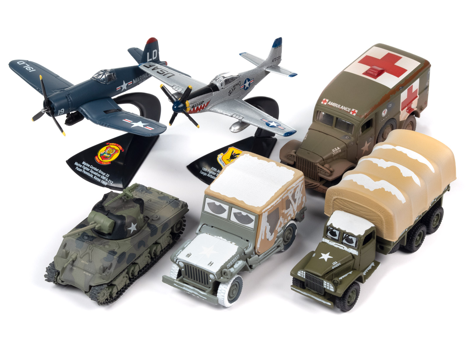 "Military" Set A of 6 pieces 2024 Release 1 Limited Edition Diecast Models by Johnny Lightning