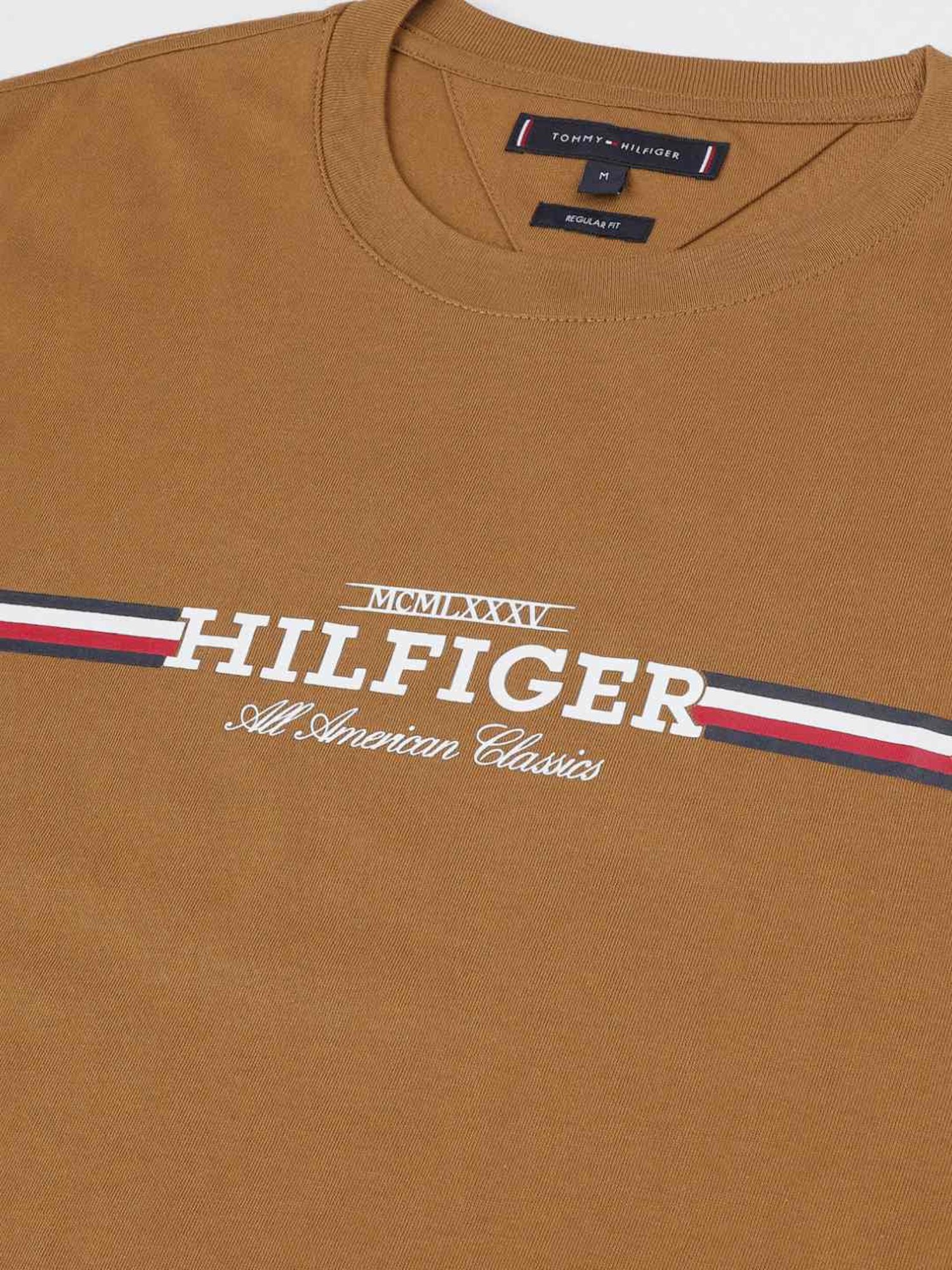 Tommy Hilfiger Country Brown Cotton Regular Fit Printed T-Shirt