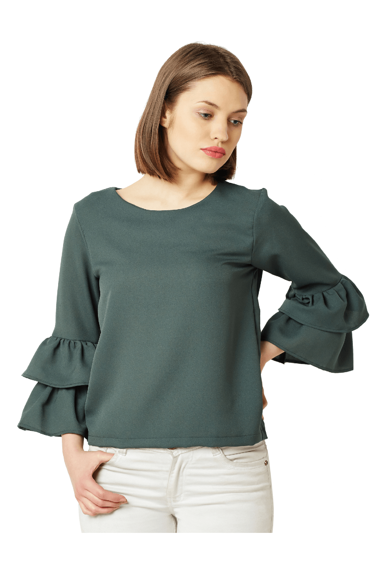 Miss Chase Green Crepe Top