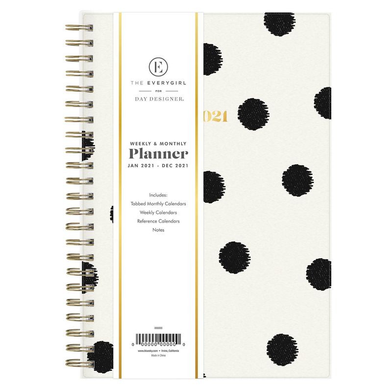 2021 The Everygirl Planner 5" x 8" Frosted Plastic Weekly/Monthly Wirebound Luna - Blue Sky