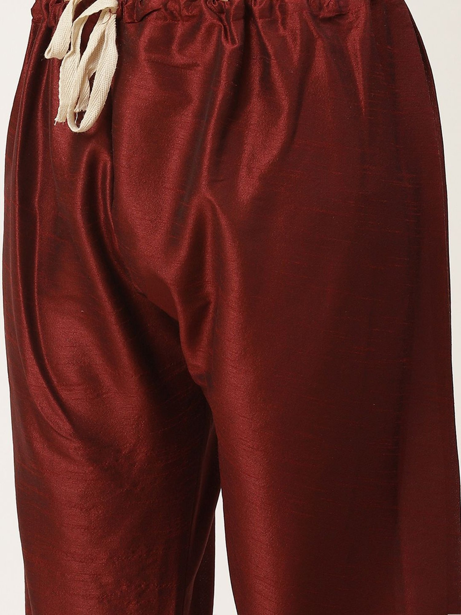 Sojanya Maroon Regular Fit Printed Kurta Set With Jacket