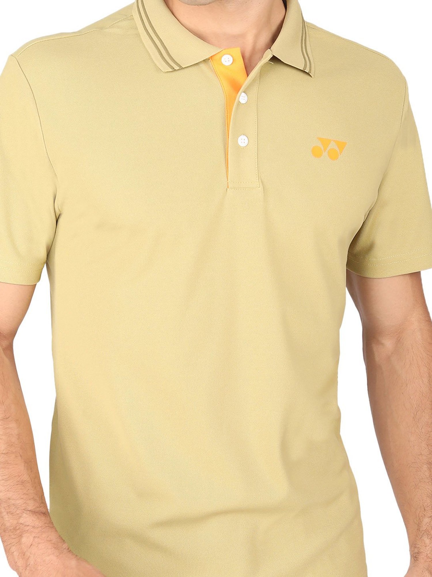 Yonex Khaki Regular Fit Badminton Polo T-Shirt