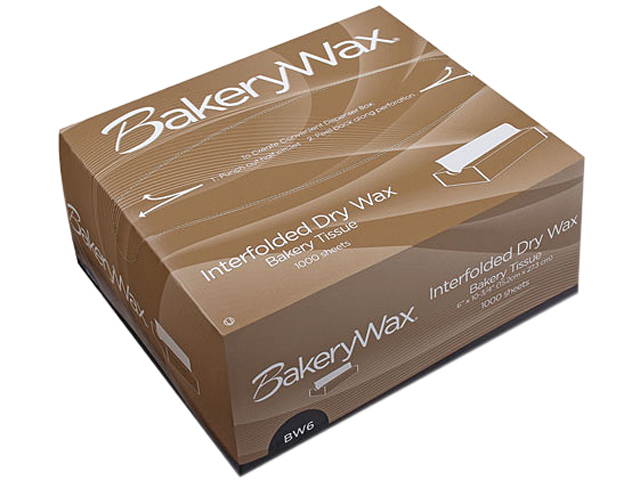 BAGCRAFT P010006 EcoCraft Interfolded Dry Wax Bakery Tissue, 6.00" x 10.75", White, 1000/Box, 10 Box/CT