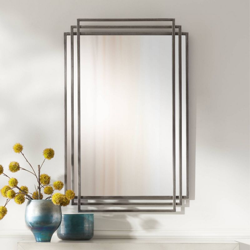 Uttermost Trio Silver 23 1/2" x 36 1/2" 3-Layer Framed Wall Mirror