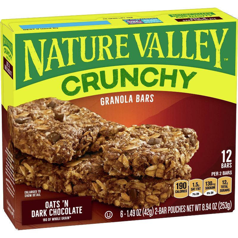 Nature Valley Crunchy Oats 'N Dark Chocolate Granola Bars - 6ct